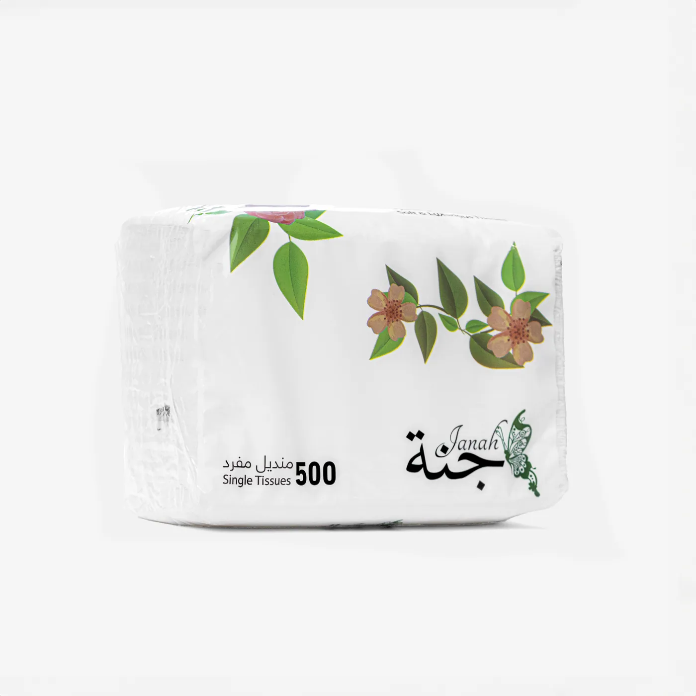 تصوير تغليف ومناديل — خلفية بيضاء